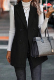 Sleeveless Lapel Blazer Long Coat 