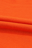 Russet Orange Solid Fleece Lined Drop Shoulder Terry Sweatshirt