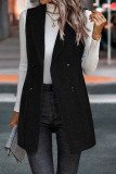 Sleeveless Lapel Blazer Long Coat 