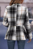 Plaid Button Up Blazer Coat 