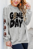 Gray GAME DAY Sequin Rugby Football Drop Shoulder Sweatshirt