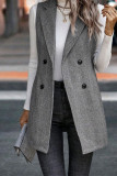 Sleeveless Lapel Blazer Long Coat 