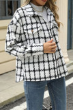 Plaid Pockets Button Up Coat