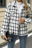 Plaid Pockets Button Up Coat