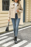 Plaid Pockets Button Up Coat