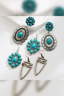 Turquoise Alloy Earrings 