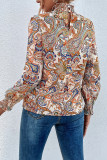 Paisley Print Puff Sleeves Top 