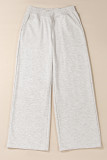 Light Grey Cross-Waist Wide Leg Lounge Pants