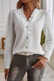White Lace Button Up Shirt 