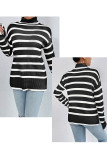 Stripes Knitting Turtleneck Sweater 