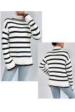 Stripes Knitting Turtleneck Sweater 