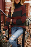 Turtleneck Colorblock Knitting Sweater 