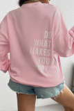 Pink Letter Print Sweatshirt 