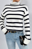 Stripes Knitting Turtleneck Sweater 