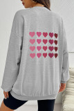 Heart Print Grey Sweatshirt 