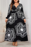 Black Plus Size Printed Dress 