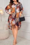Leopard Plus Size Shirt Dress 