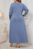 Blue Plus Size Maxi Dress 