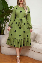 Polka Dot Plus Size Dress 