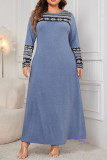 Blue Plus Size Maxi Dress 