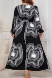 Black Plus Size Printed Dress 