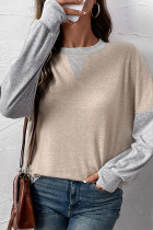 Colorblock Splicing Long Sleeves Top 