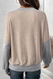 Colorblock Splicing Long Sleeves Top 