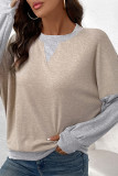 Colorblock Splicing Long Sleeves Top 