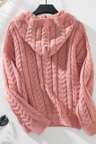 Cable Knit Hooded Sweater 
