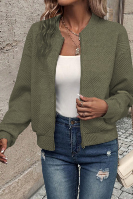 Solid Color Zipper Baseball Jacket 