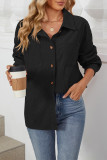 Solid Color Button Up Corduroy Shirt 