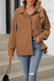 Solid Color Button Up Corduroy Shirt 