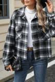 Plaid Button Up Pockets Shacket 