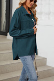 Solid Color Button Up Corduroy Shirt 