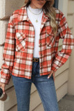 Plaid Button Up Pockets Shacket 