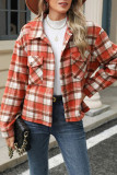 Plaid Button Up Pockets Shacket 