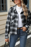 Plaid Button Up Pockets Shacket 
