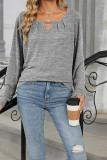 Solid Color Crew Neck Long Sleeves Top