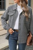 Houndstooth Pockets Woolen Coat 