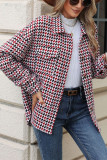 Houndstooth Pockets Woolen Coat 