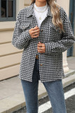 Houndstooth Pockets Woolen Coat 
