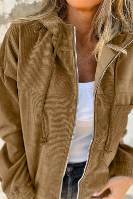 Corduroy Hooded Jacket Coat 