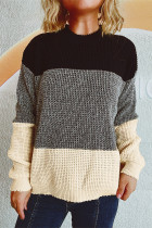 Colorblock Knitting Sweater 