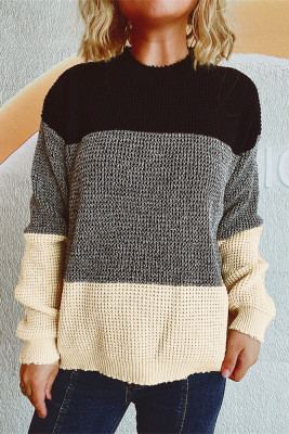 Colorblock Knitting Sweater 