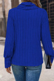 Funnel Neck Knitting Long Sleeves Top 