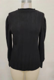 Solid Color Long Sleeves Knitting Top 