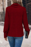 Funnel Neck Knitting Long Sleeves Top 