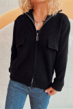 Zipper Design Knitting Cardigan 