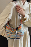 Colorblock Straw Bag 