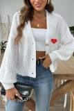 Heart Embroidery Front Open Cardigan 
